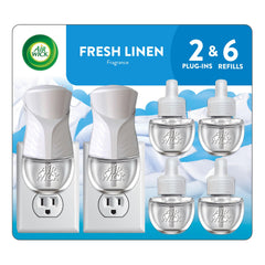Air Wick front packaging showing starter kit and Fresh Linen scent benefit