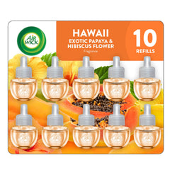 Air Wick front packaging showing Hawaii fragrance and 10-count convenience