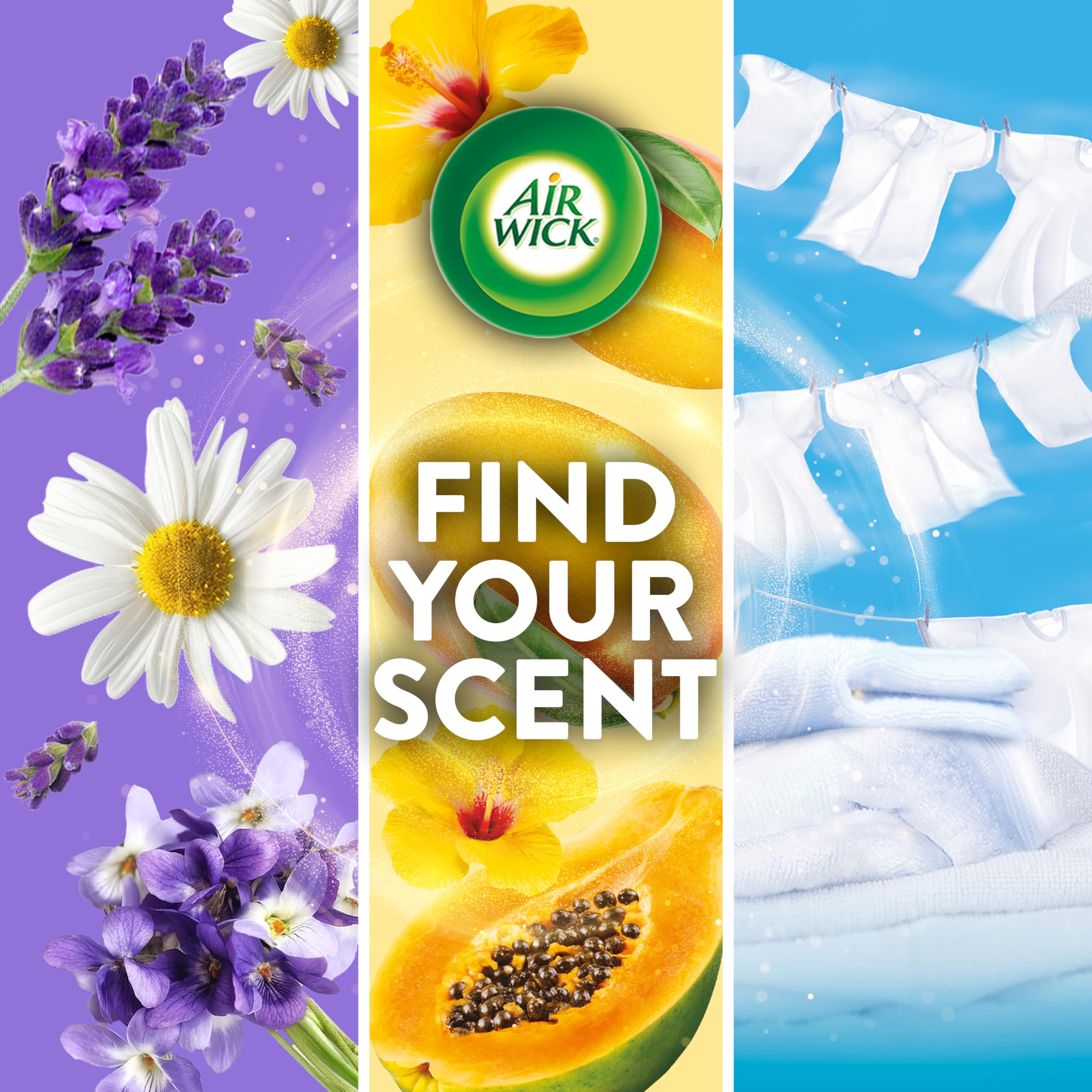 Air Wick scented oil refill bottle showing clear oil texture and nozzle