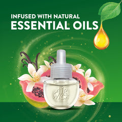 Air Wick six refill bottles arranged to show included vanilla pink papaya oils