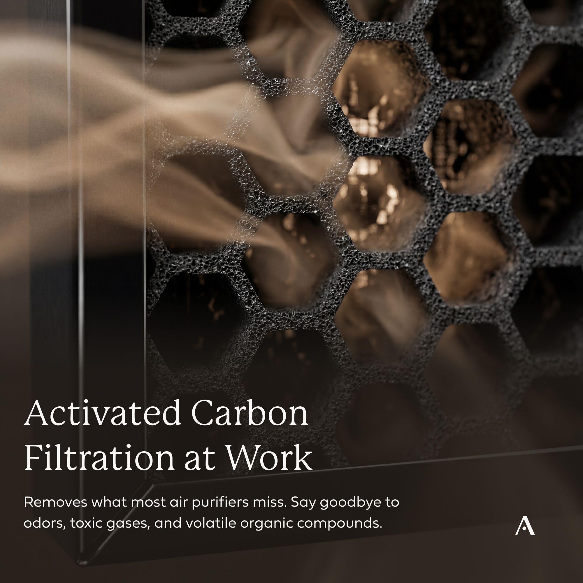 AIRDOCTOR close-up of attached pre-filter highlighting particle capture benefit