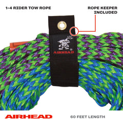 Airhead close-up of 16-strand polypropylene braid highlighting durability benefit