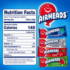 Airheads mini bars assembled showing colorful flavors for party-ready portions
