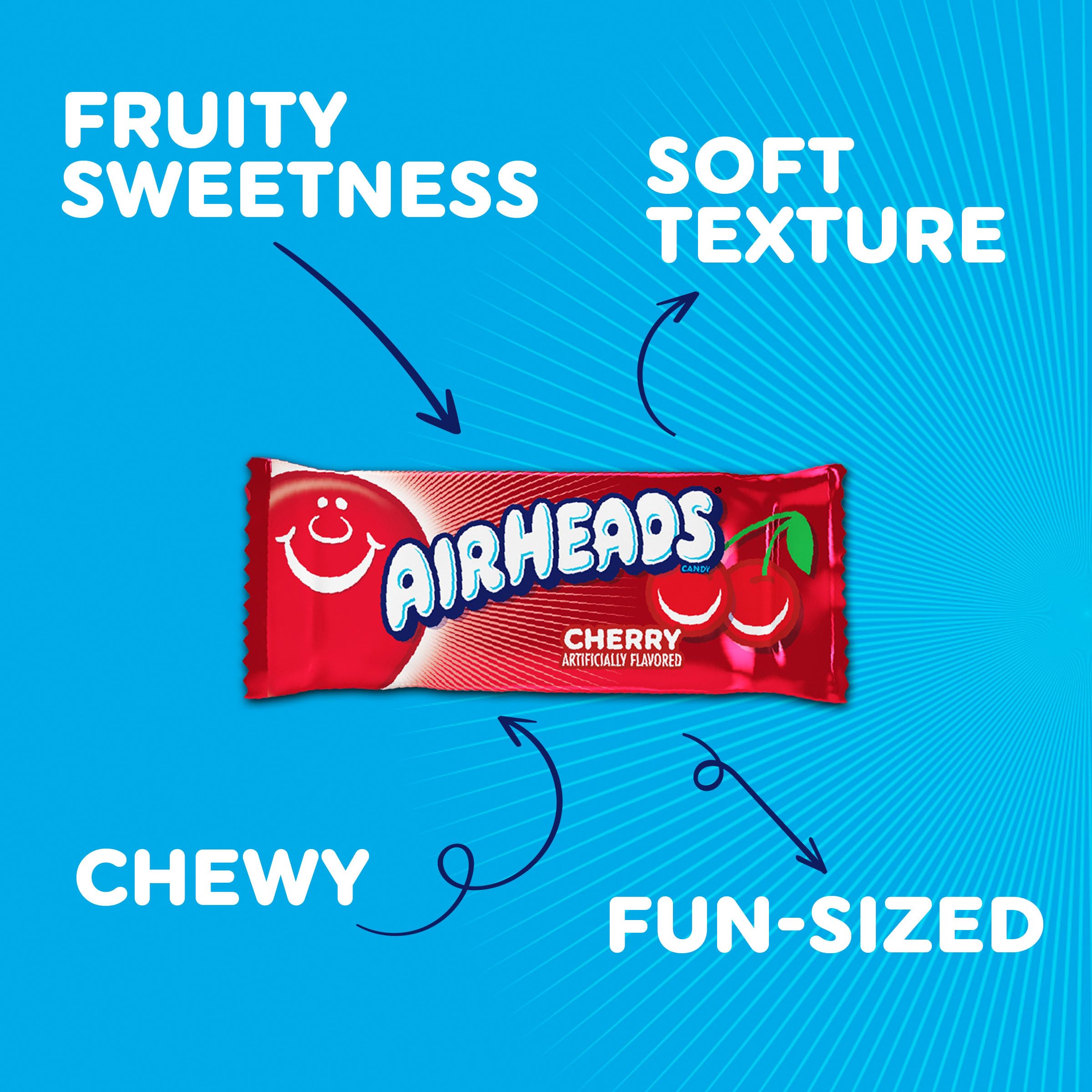Individually wrapped Airheads detail showing hygienic benefit for sharing