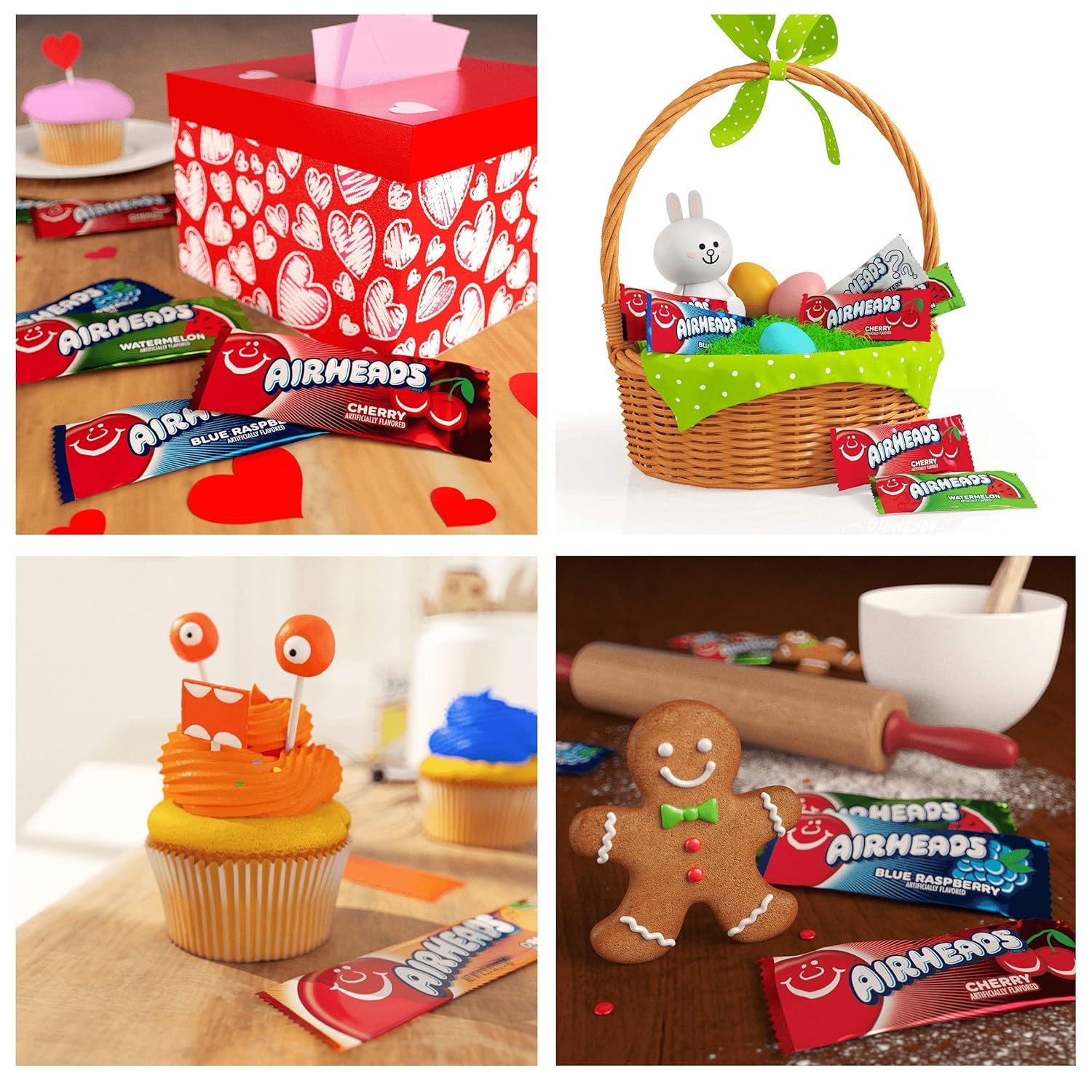 Airheads nutritional label and ingredients shot for clear dietary and allergy information