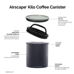 AirScape inner plunger closeup highlighting patented seal and freshness retention