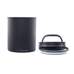 AirScape matte black front view showing sleek canister and airtight benefit