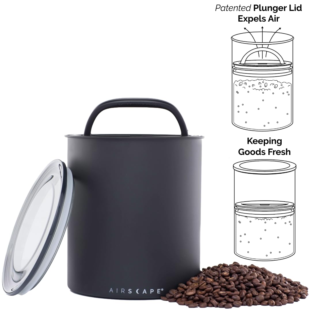 AirScape open filled with coffee demonstrating capacity and preserved aroma