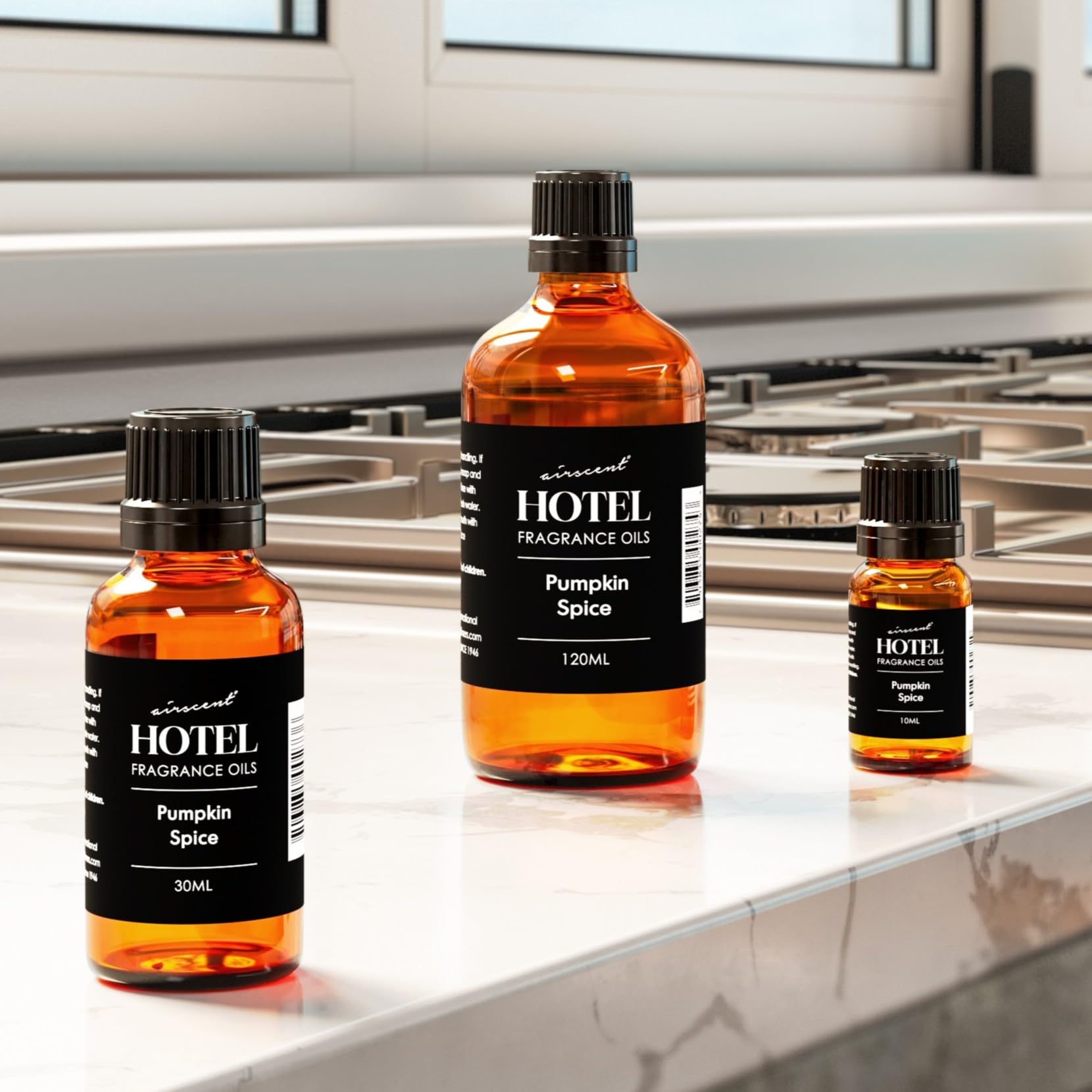 Air-Scent bottle on kitchen counter setting seasonal mood and cozy atmosphere benefit