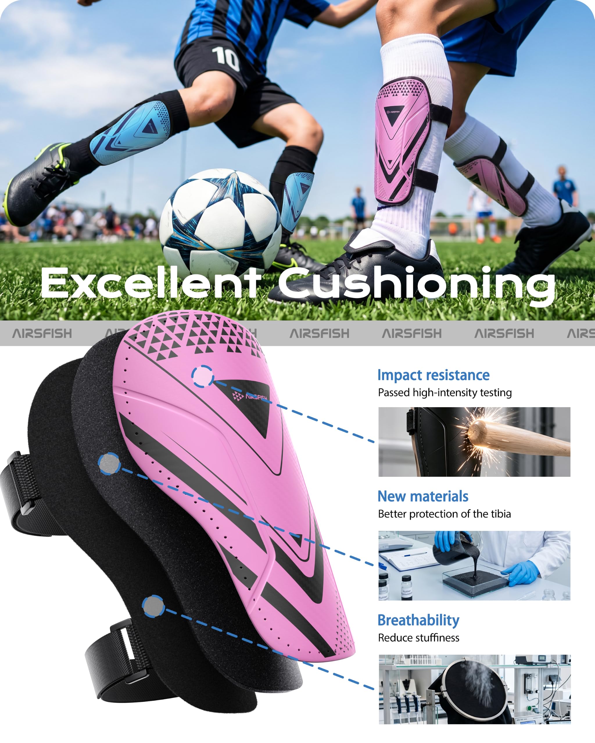 AirsFish EVA cushion cross-section showing shock-absorbing layer comfort