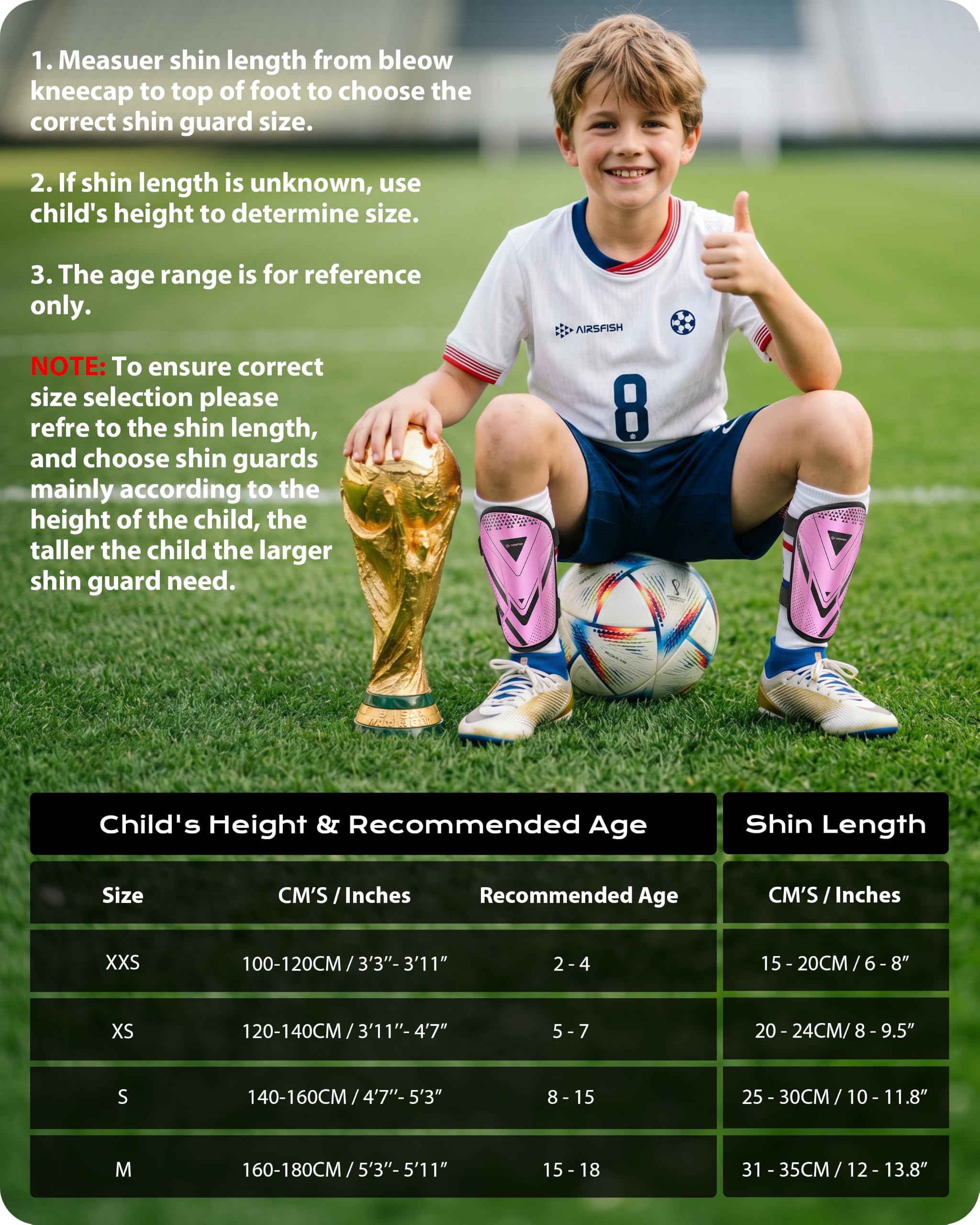 AirsFish shin guard worn by child player illustrating in-game stability