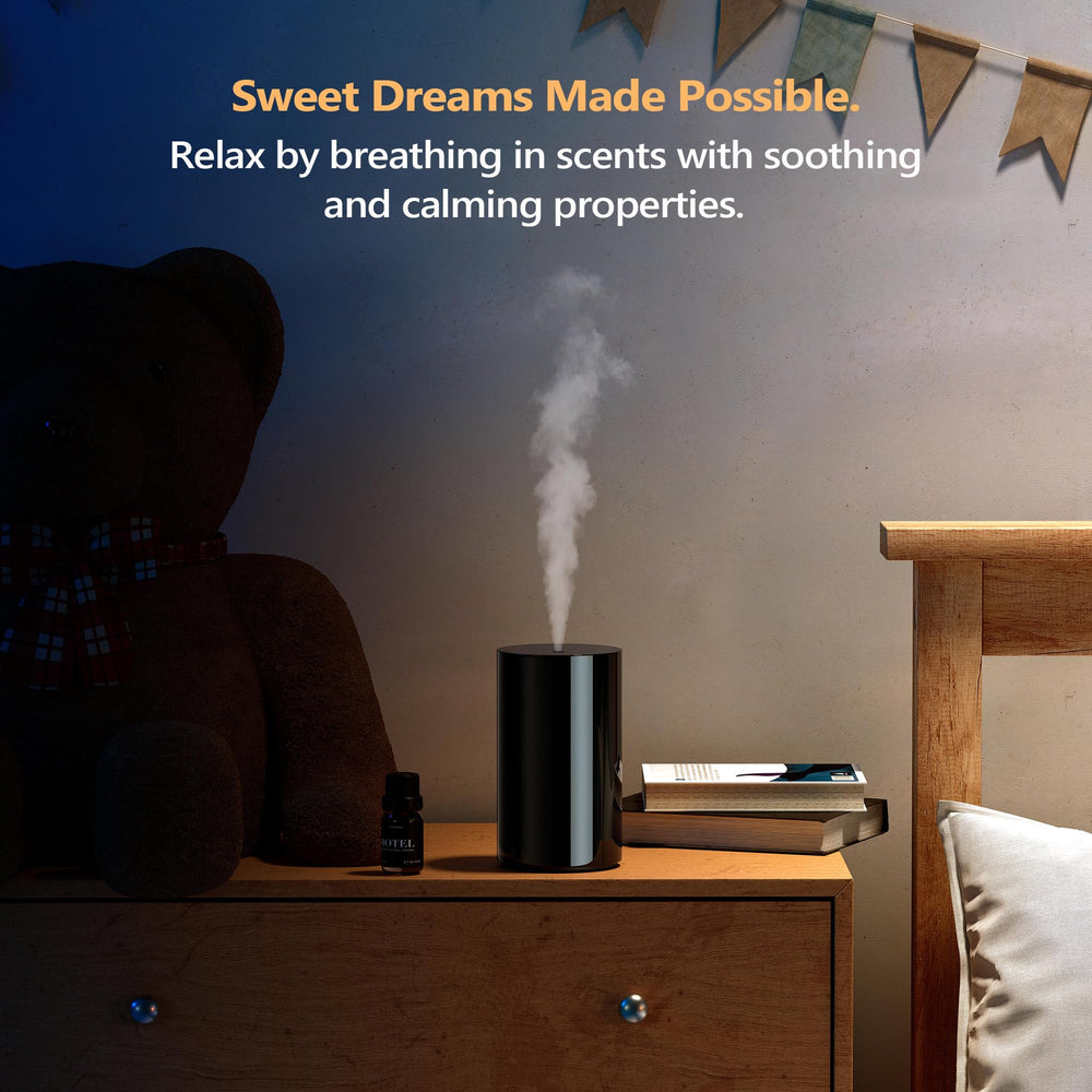Airversa AN8 lifestyle bedroom setup evoking restful ambiance and refined fragrance