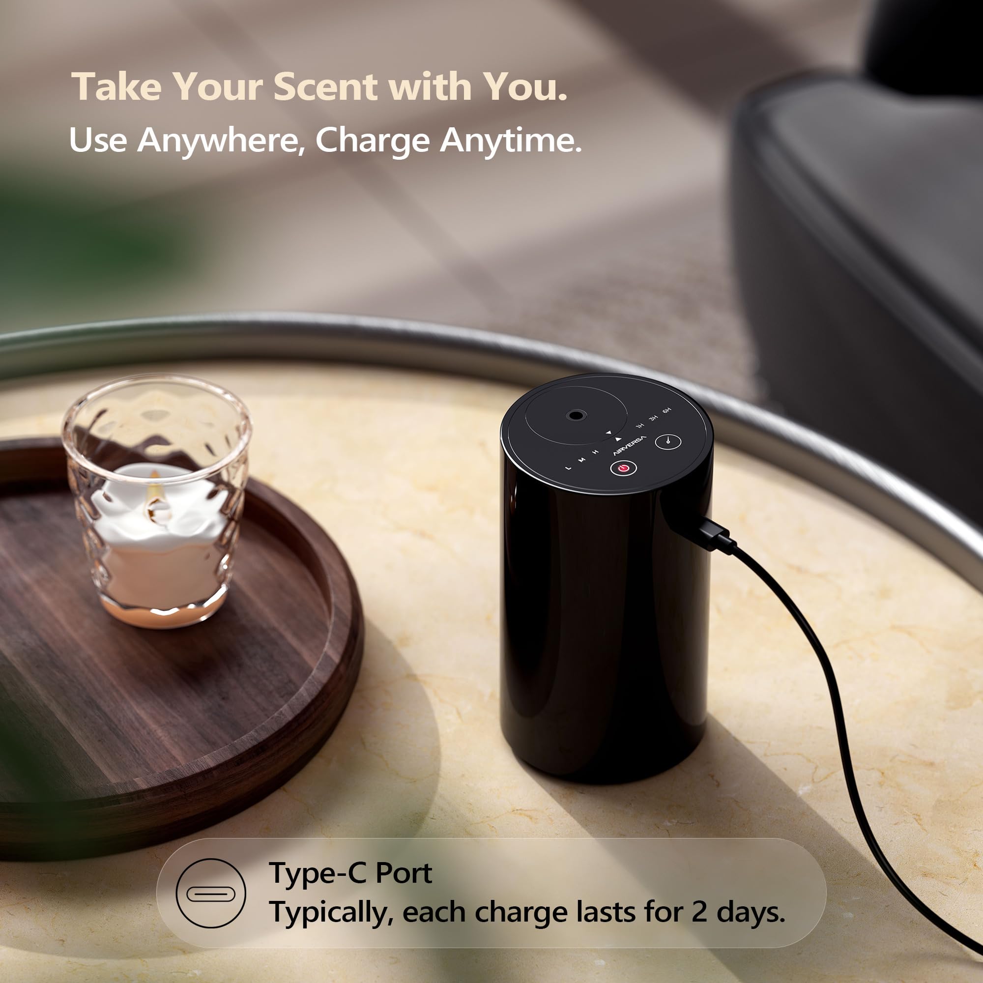 Airversa AN8 nano mist closeup illustrating fine dry mist for consistent fragrance