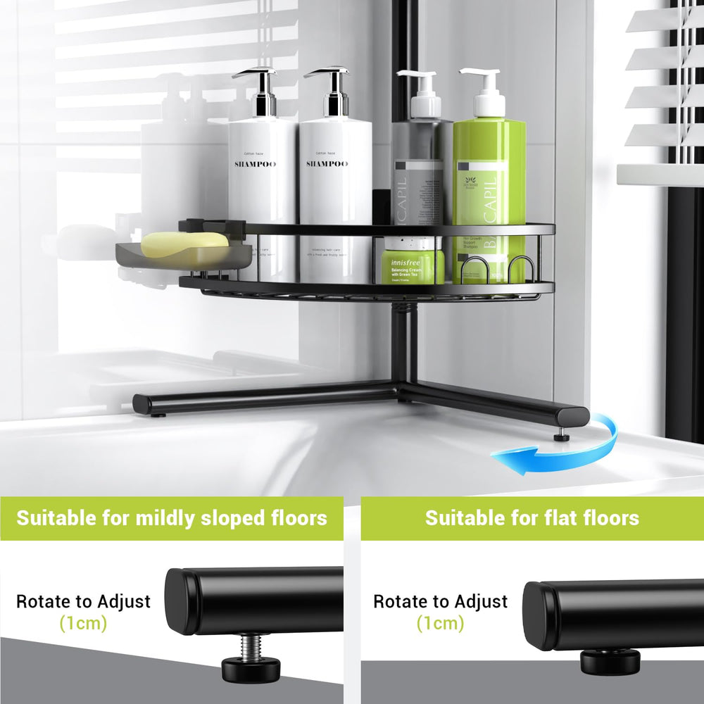 Aitatty staged with shampoo and conditioner to show large-capacity 4-tier storage