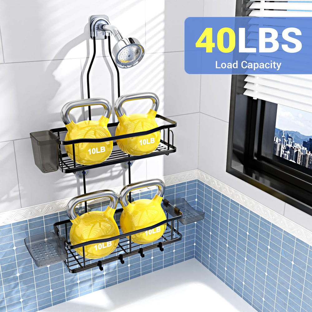 Aitatty installed in a shower stall, tidy space and easy access to bottles