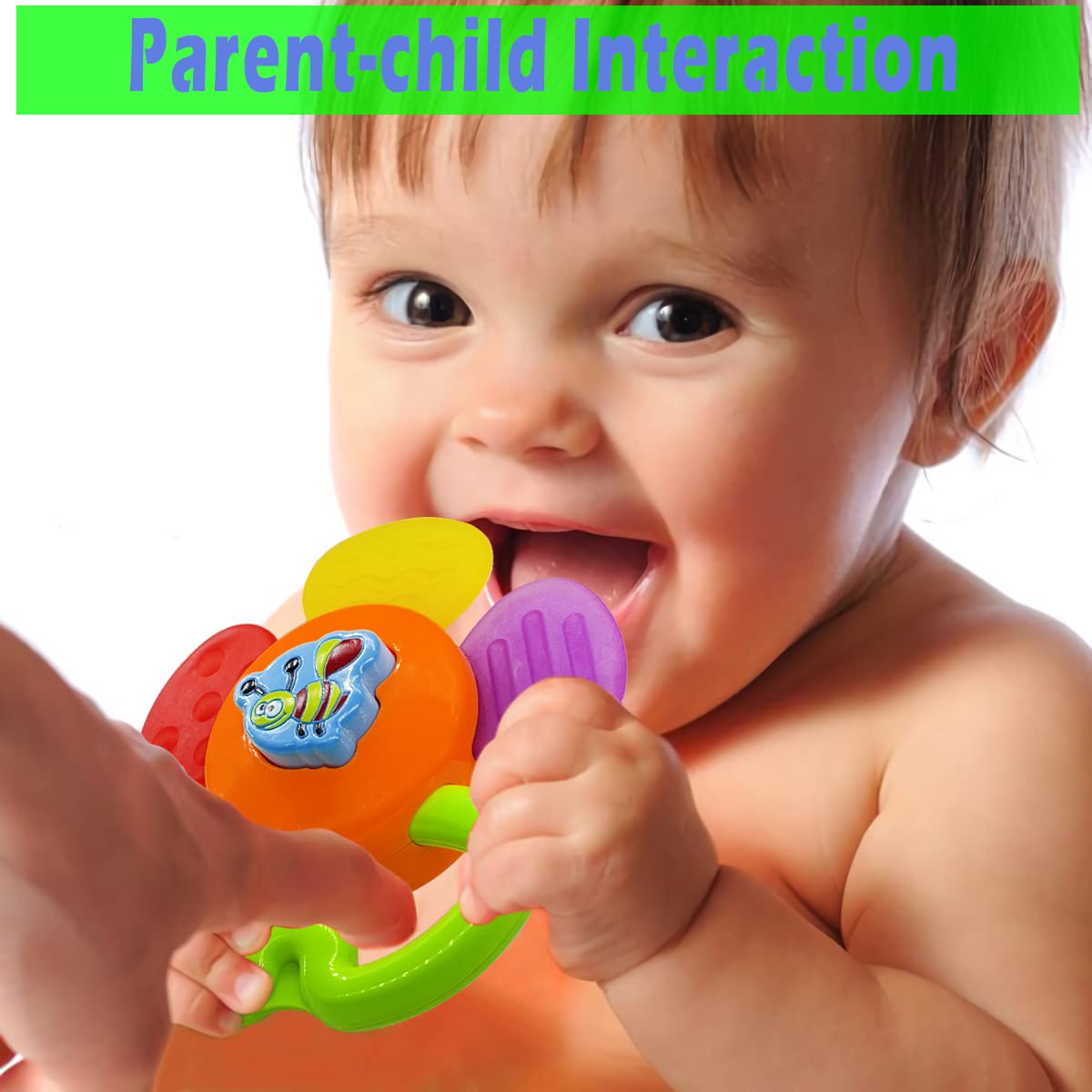 AIVIAI teether in adult hand to show scale and lightweight benefit for infants
