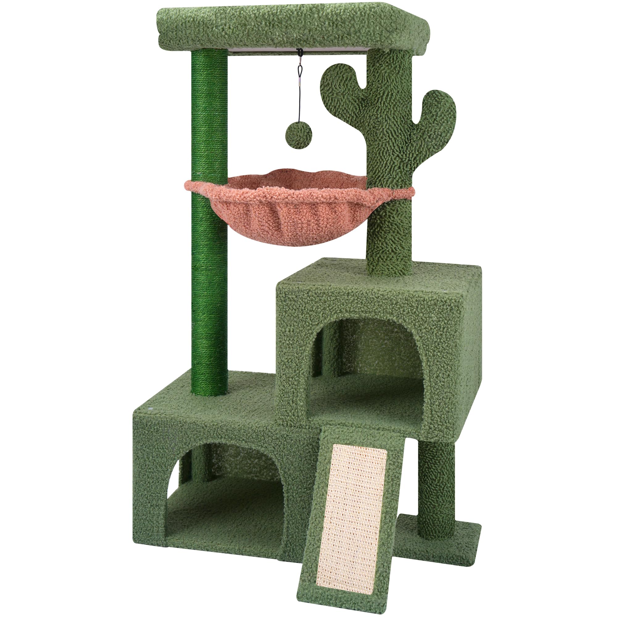 AIWIKIDE cactus cat tree front view showing full tower and features for compact homes