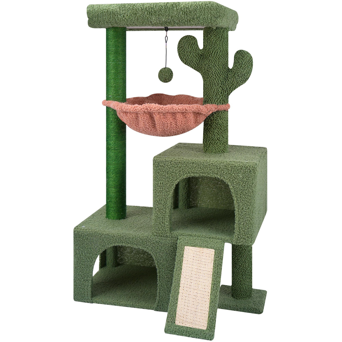 AIWIKIDE cactus cat tree front view showing full tower and features for compact homes