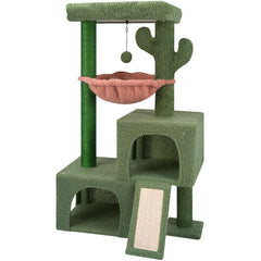 AIWIKIDE cactus cat tree front view showing full tower and features for compact homes