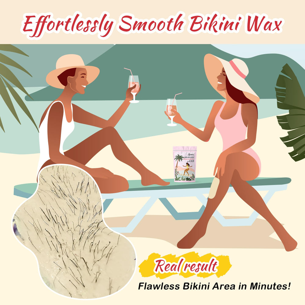 Ajoura wax being applied to bikini area showing gentle hair removal