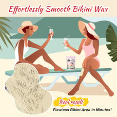 Ajoura wax being applied to bikini area showing gentle hair removal