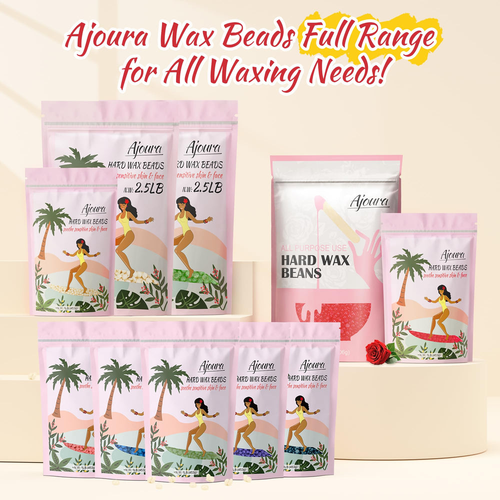 Bathroom countertop scene with Ajoura wax ready for at-home waxing