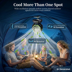 AJVV fan LED light illuminated demonstrating adjustable brightness benefit