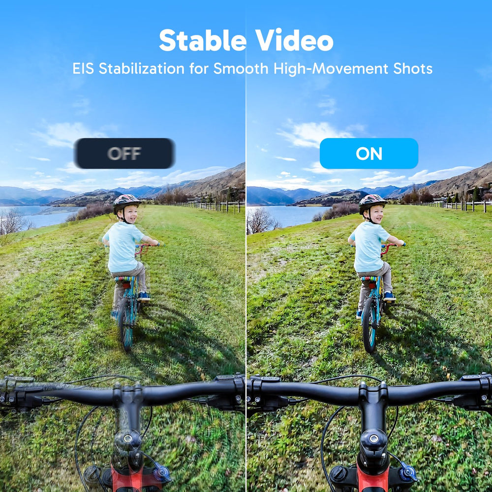 AKASO Brave 4 dual screens visible for easy selfie framing and monitoring