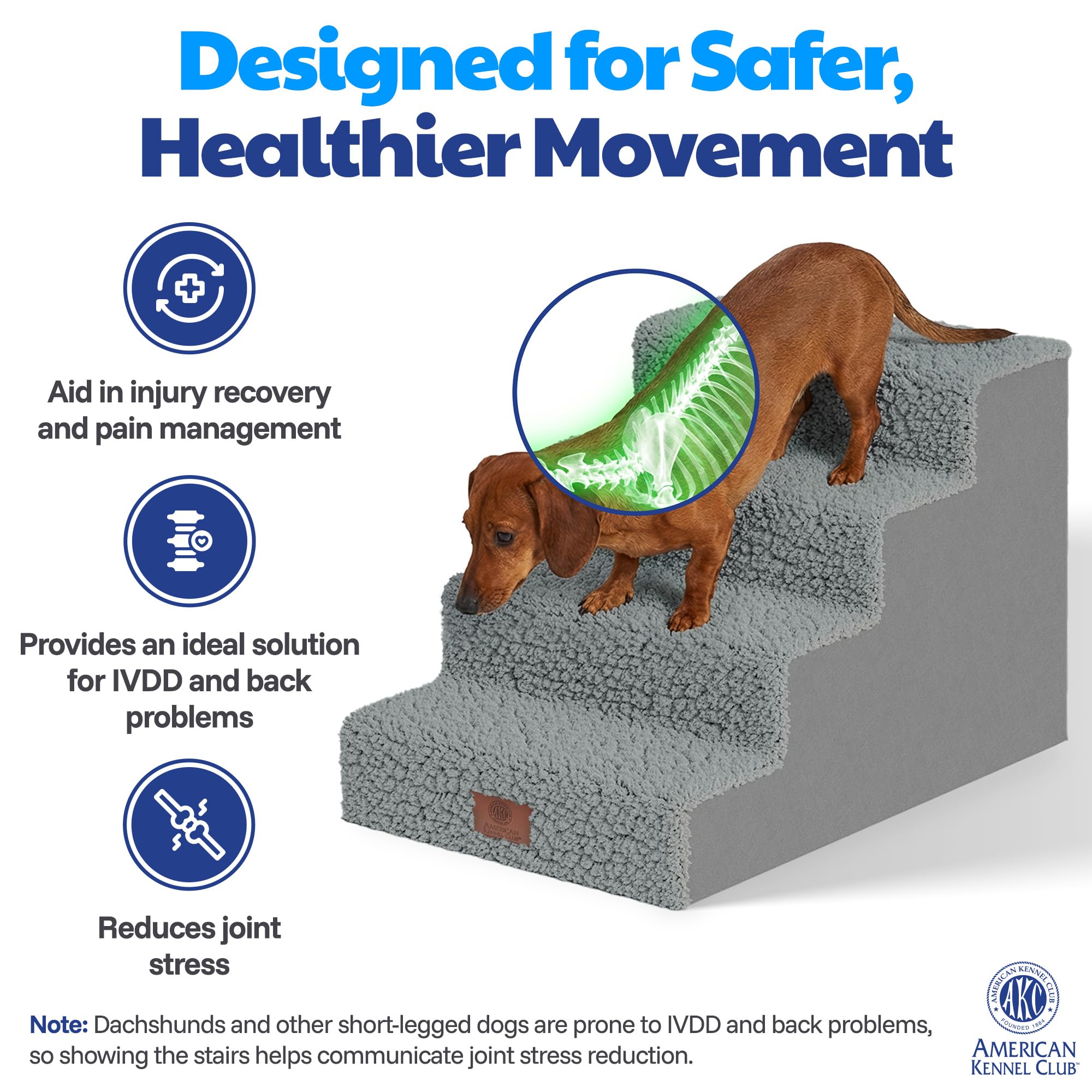 American Kennel Club detail of step surface showing non-slip texture benefit