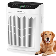 Akeelia front view of unit showing sleek design and benefits of strong airflow