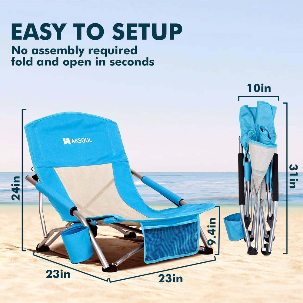 AKSOUL lifestyle shot at beach and concert demonstrating portable comfort