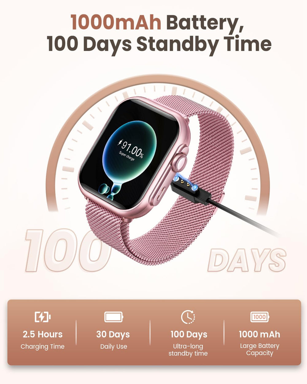 AKUMAKA G62 metal and silicone bands included for versatile styling and comfort