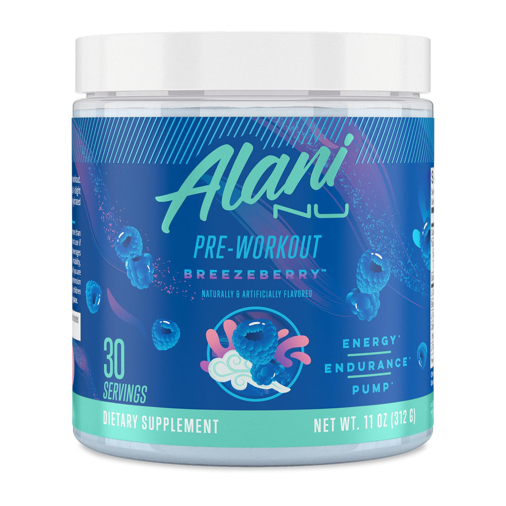 Alani Nu Breezberry front packaging shows jar and label for easy identification