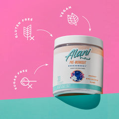 Alani Nu measuring scoop with powder illustrating precise serving control