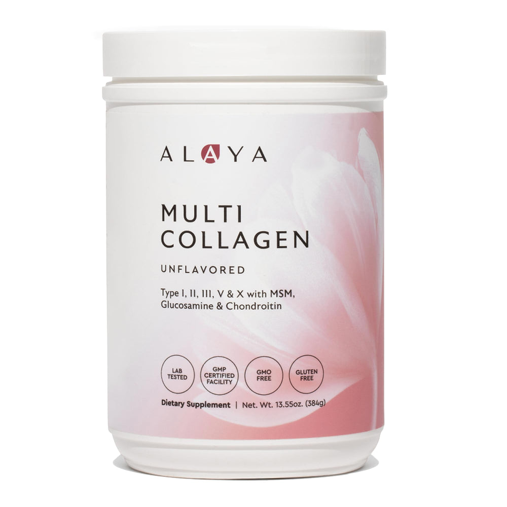 Alaya Naturals front container showing product branding and servings