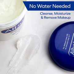 Albolene open jar showing creamy cold cream texture that conditions skin
