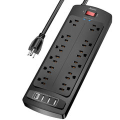 Alestor front view showing 12 outlets and 4 USBs for flexible device connection
