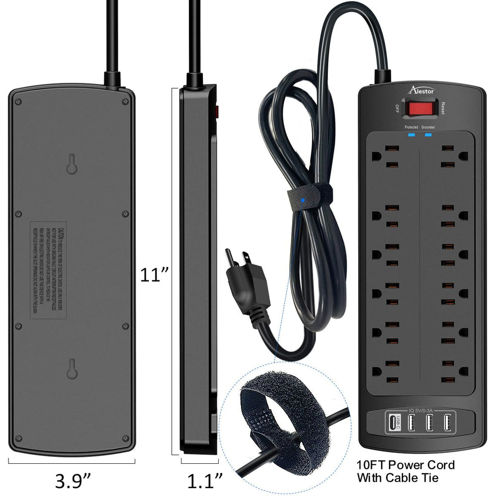 Alestor size comparison next to ruler and laptop illustrating compact footprint