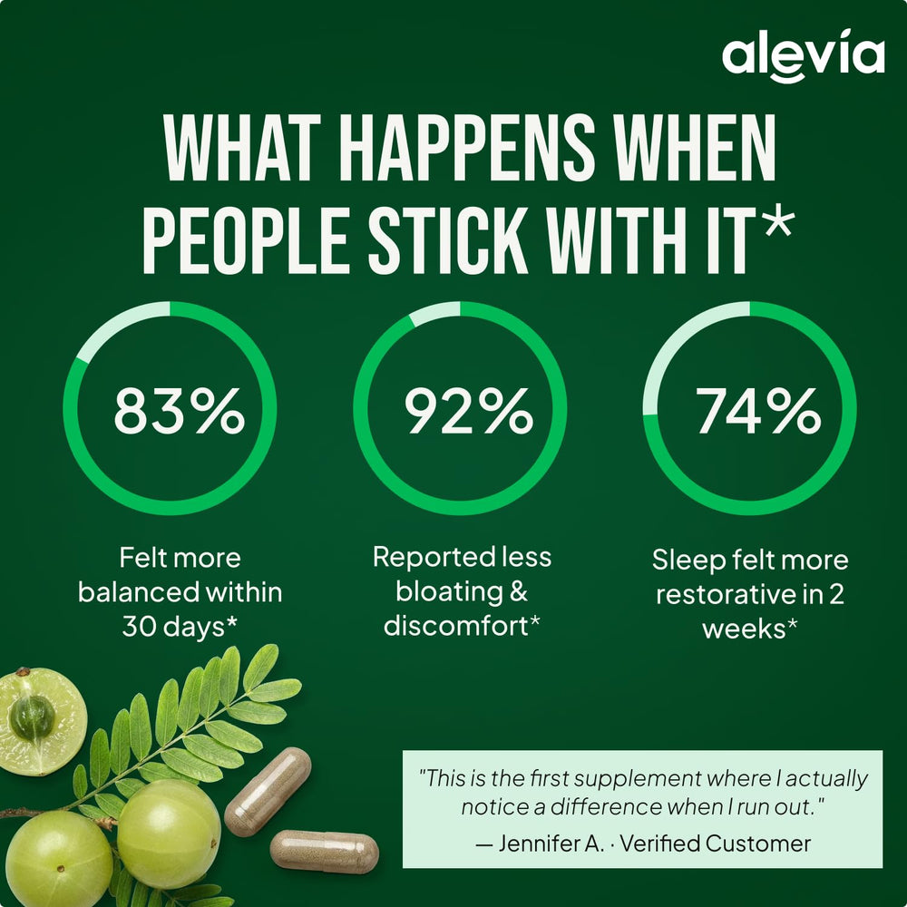 Alevia bottle on breakfast table suggesting daily routine and digestion support