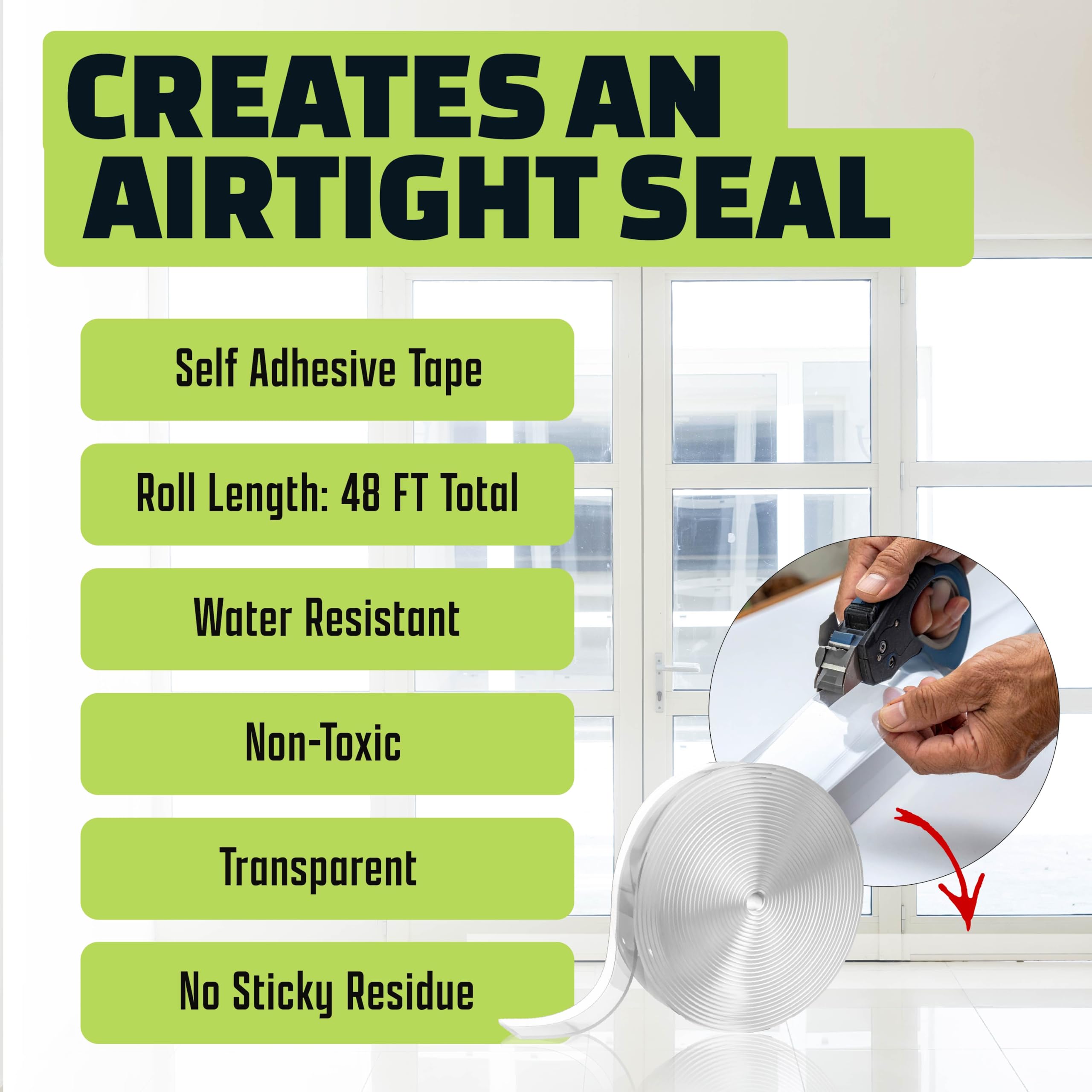 ALIEN TAPE adhesive backing detail demonstrating strong moisture-resistant bond
