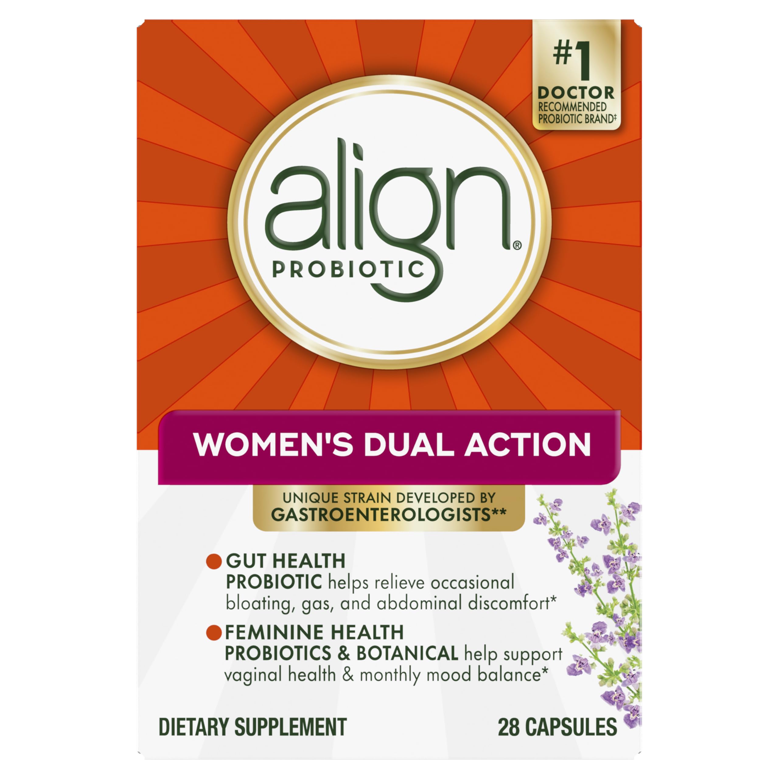 Align chaste tree botanical image indicating natural ingredient support for monthly balance
