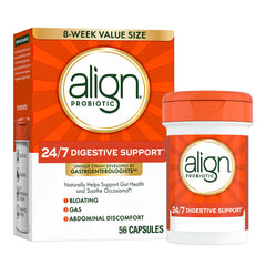 Align front packaging showing bottle and branding for trusted digestive support