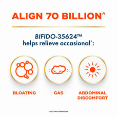 Align label and ingredient panel displaying 6-strain blend information benefit