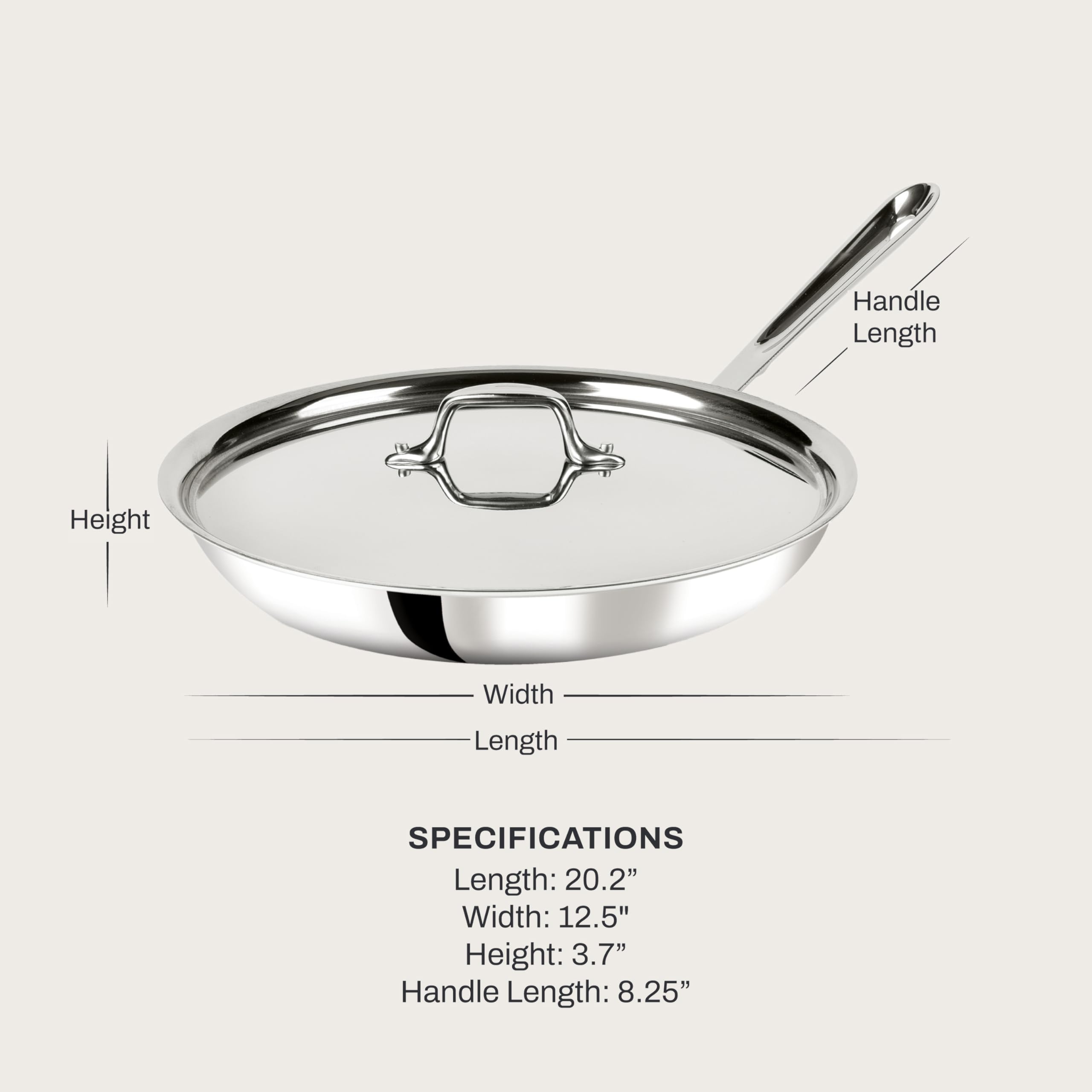 All-Clad D3 riveted handle detail highlighting secure, professional grip
