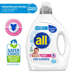 all close-up label highlighting pediatrician tested and hypoallergenic benefits