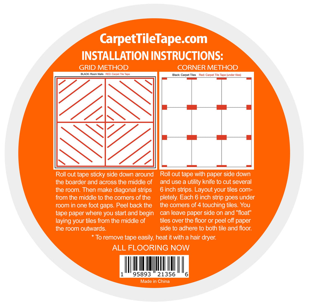 All Flooring Now tape edge with removable liner illustrating easy peel