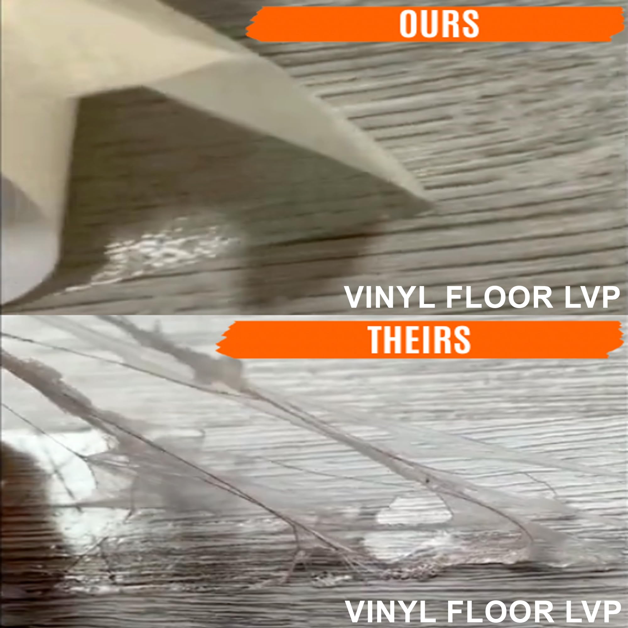 All Flooring Now label showing temperature rating for indoor-outdoor use