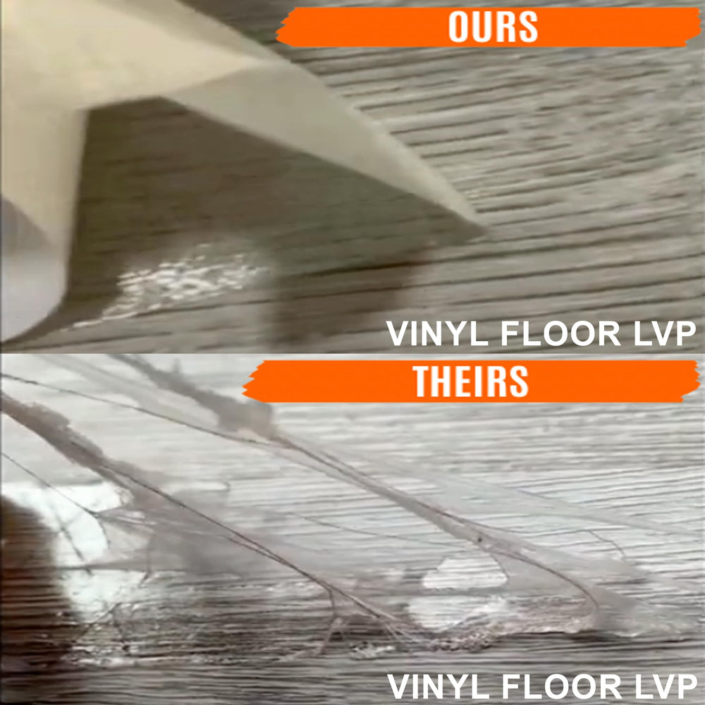 All Flooring Now label showing temperature rating for indoor-outdoor use