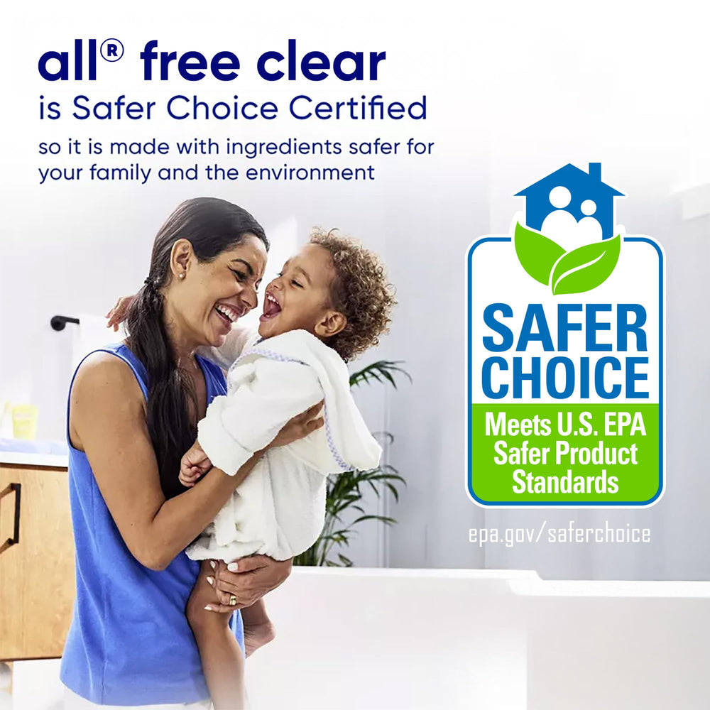 all free clear laundry in use illustrating gentle cleaning benefit