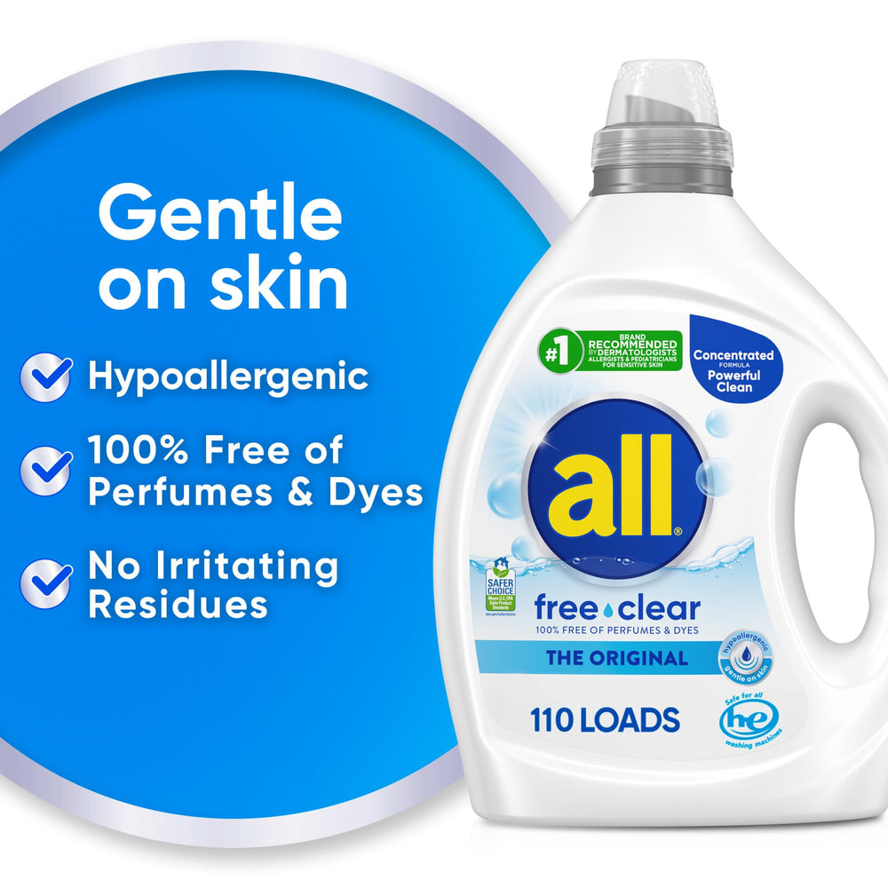 all free clear pouring closeup demonstrating concentrated dosing benefit